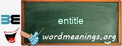 WordMeaning blackboard for entitle